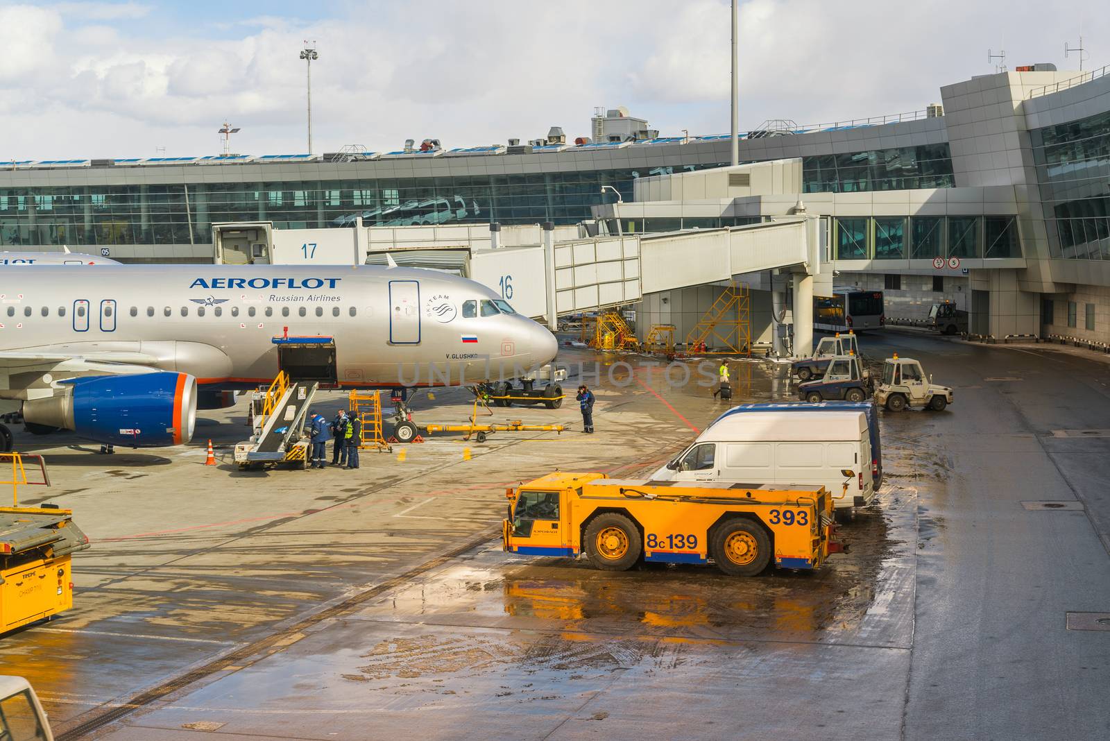 Moscow, Russia - March 29.2017. Technical Zone in a Terminal D Sheremetyevo Airport