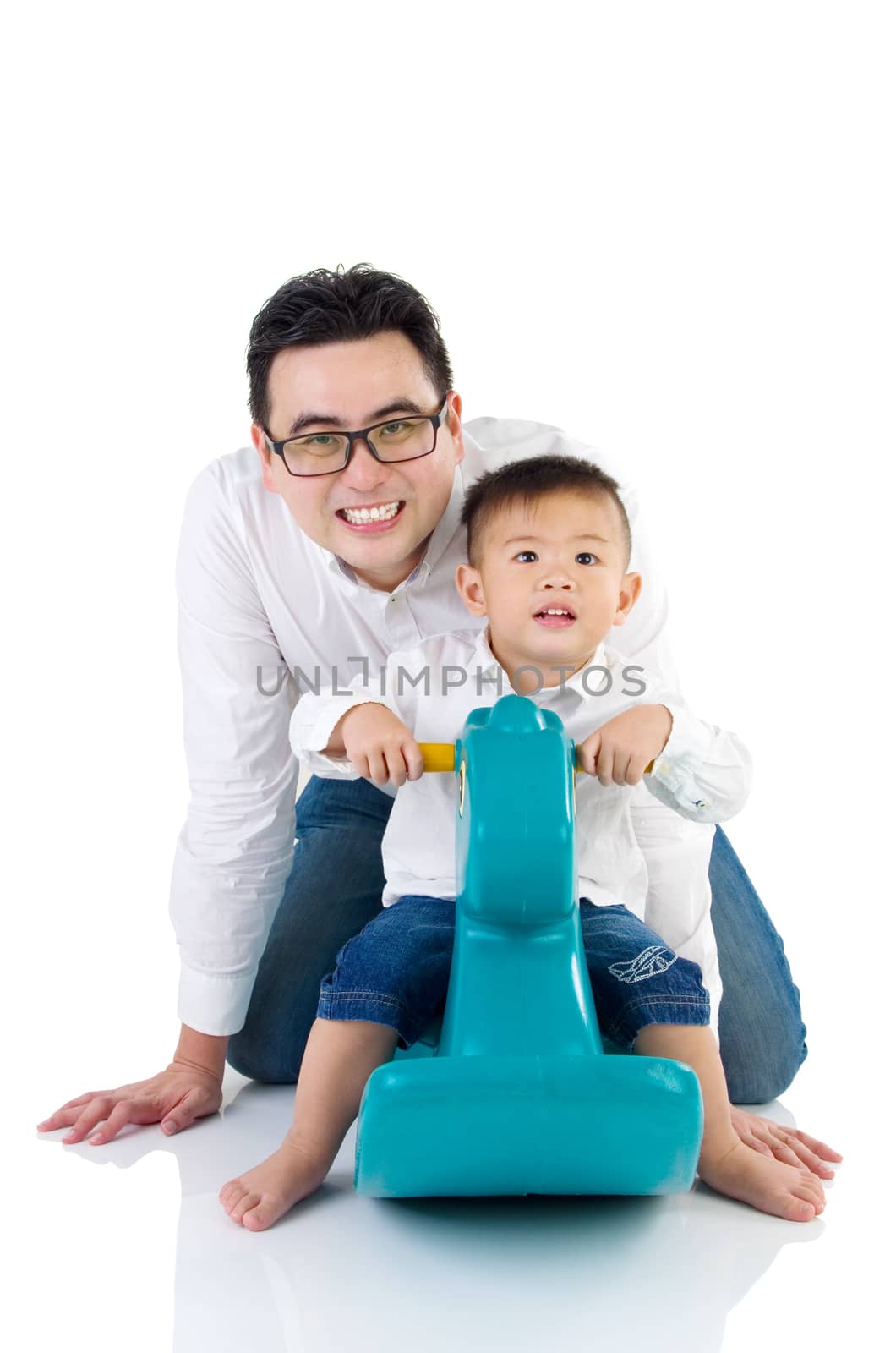 Asian father and son