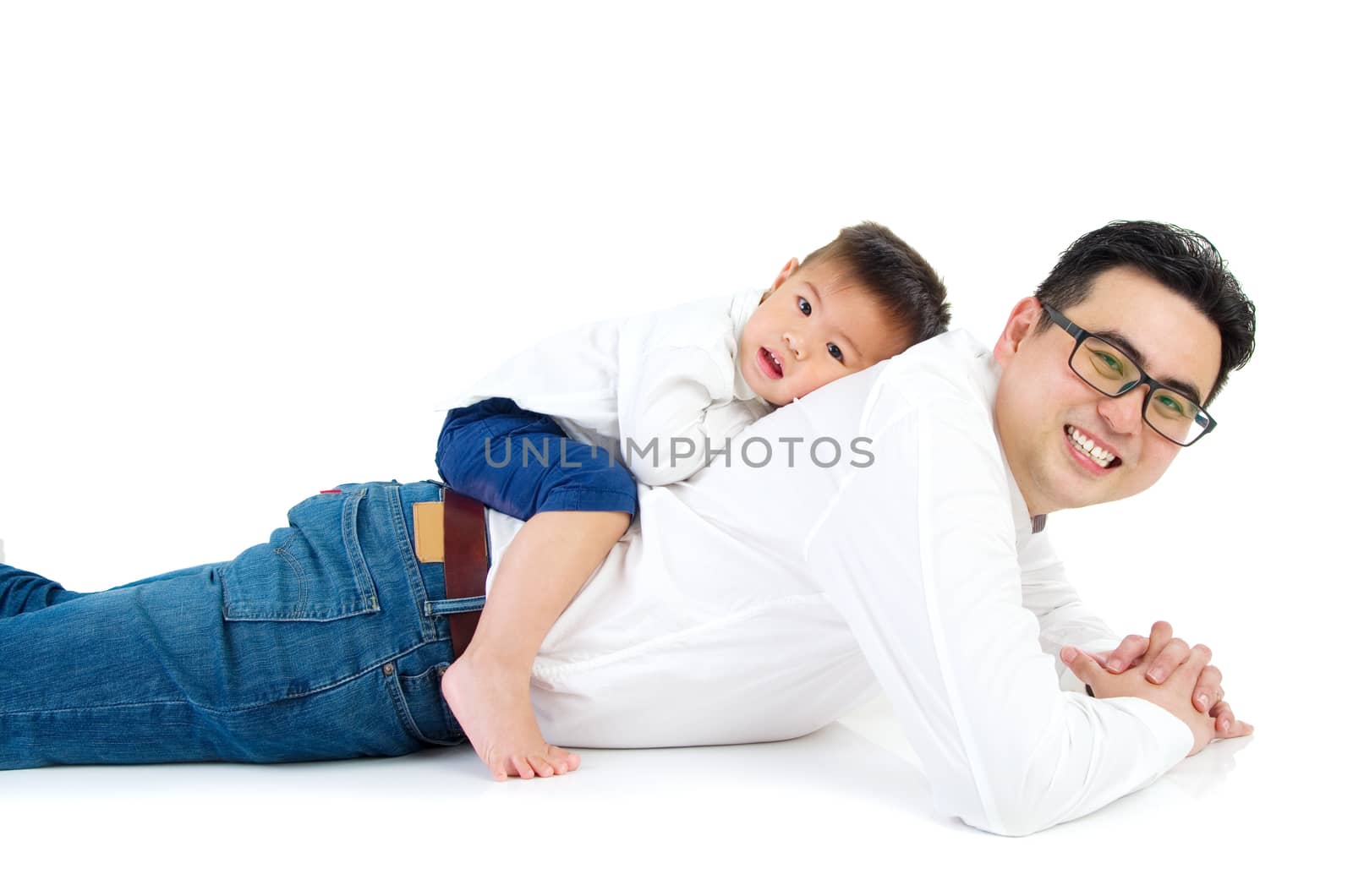 Asian father and son