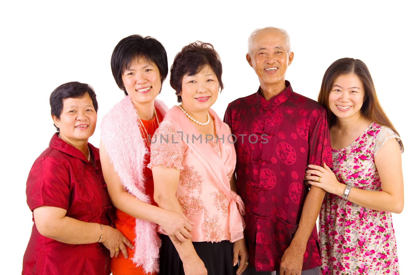 asian family celebrate chinese new year