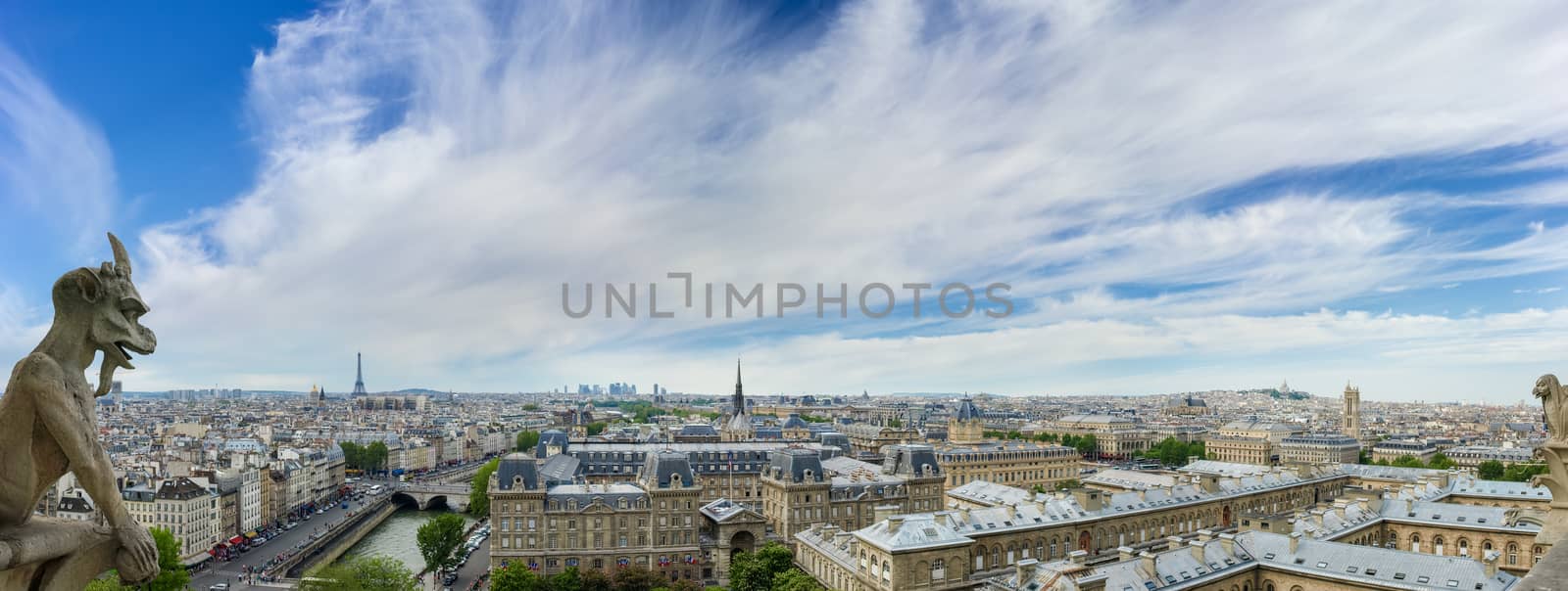 Panorama of northwestern part of Paris from Cathedral Notre-Dame by anmbph