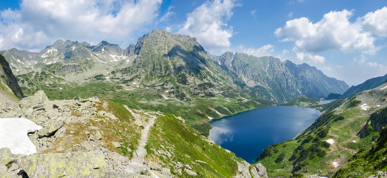 Panorama of the mountain valley with two lakes by anmbph