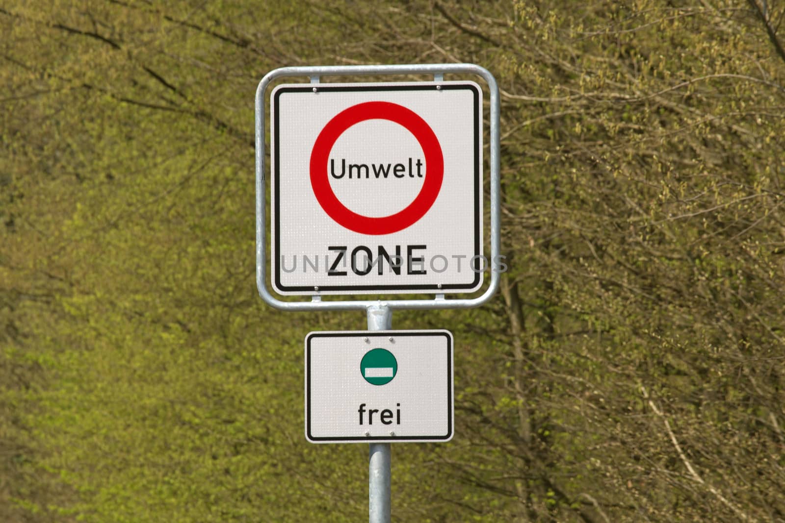 German sign environment zone, green plaque
