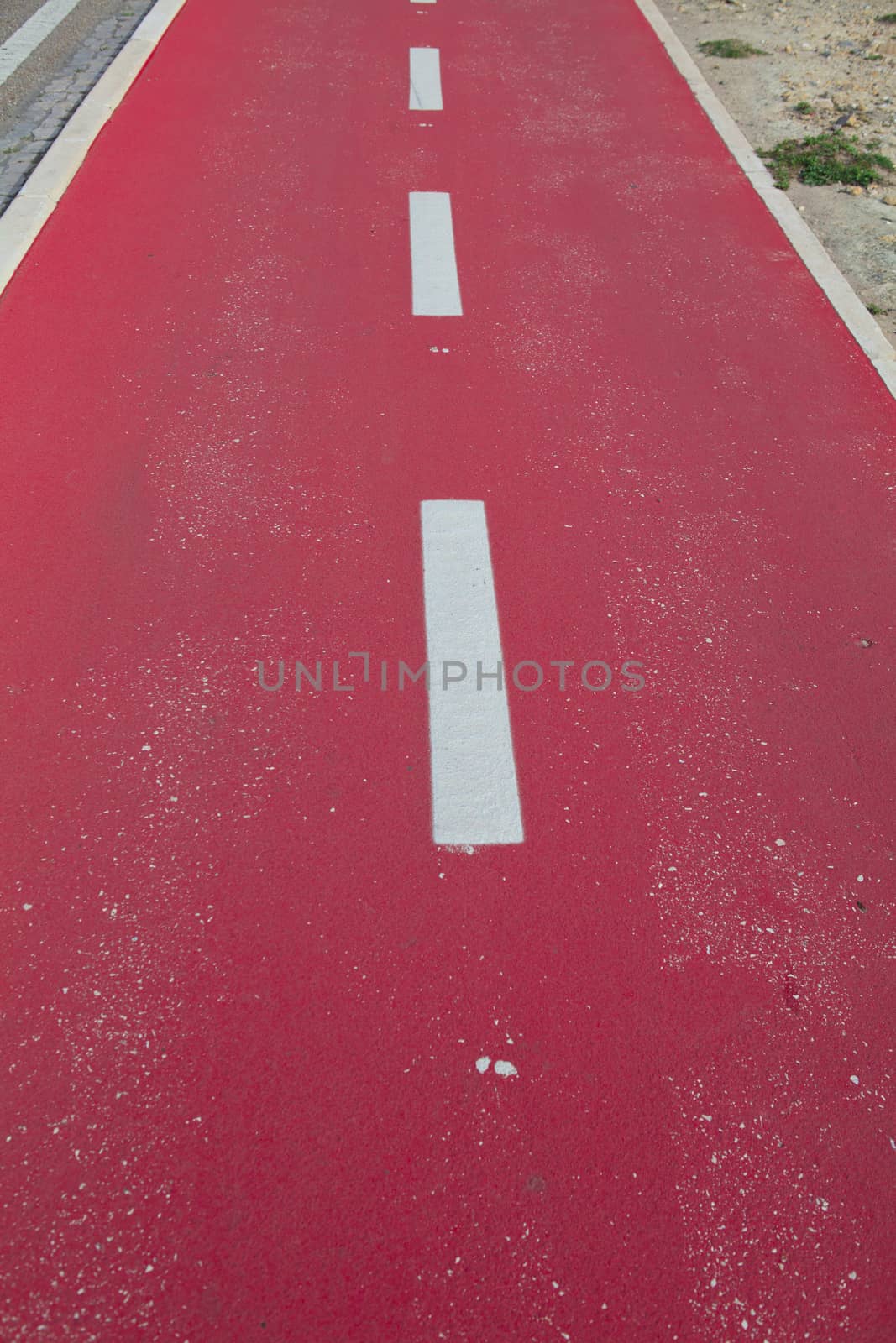 Red bicycle path