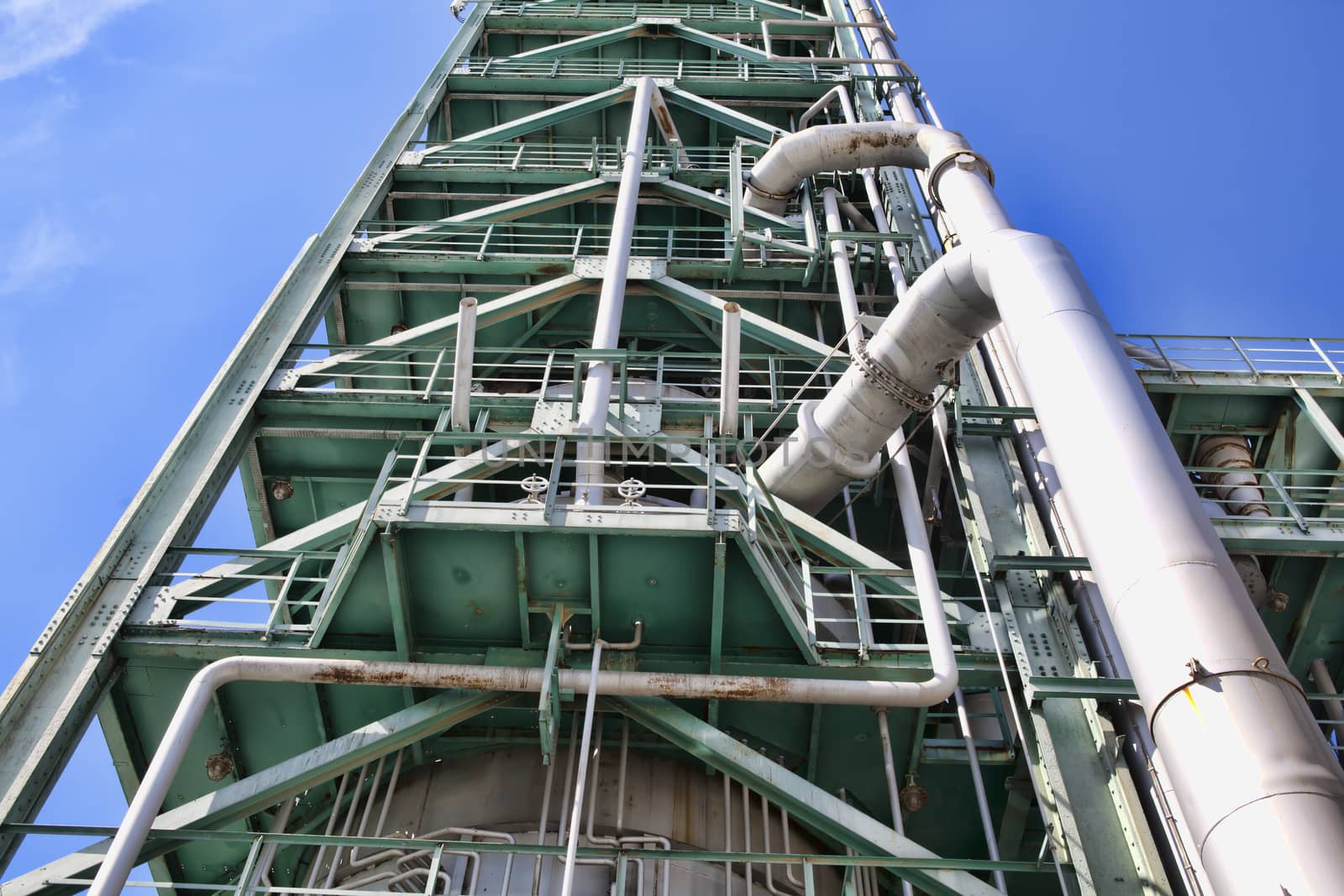 Chemical plant in the blue sky