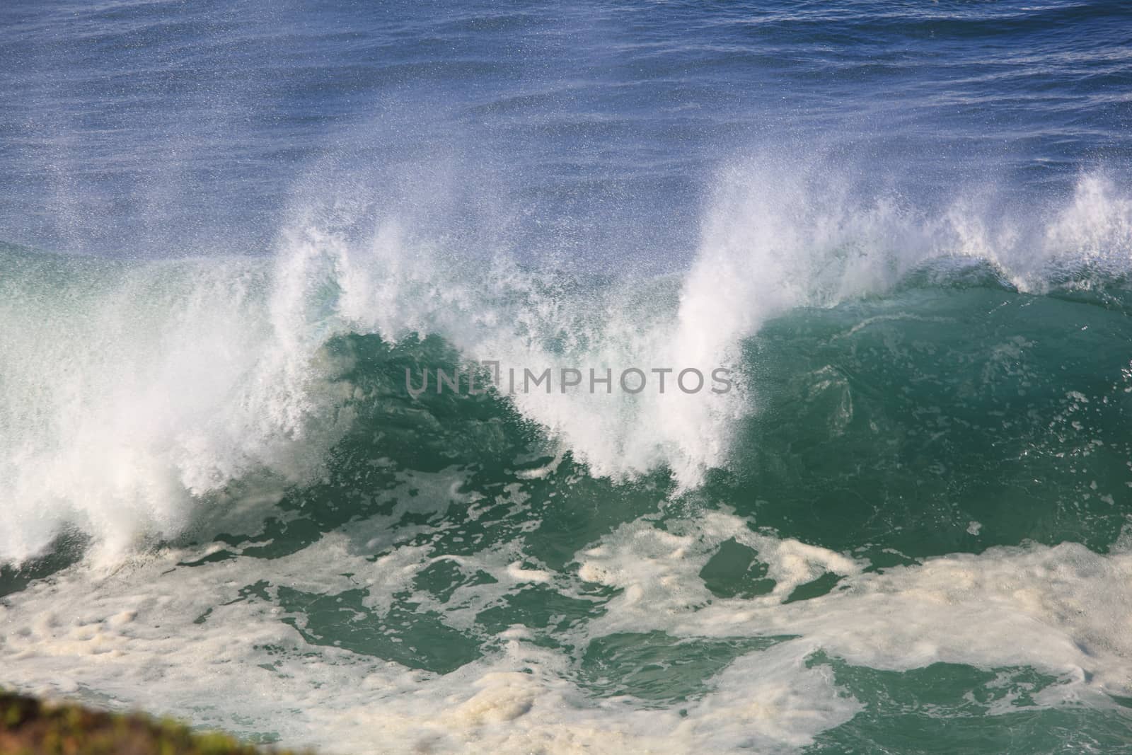 Sea surf great wave break on coastline