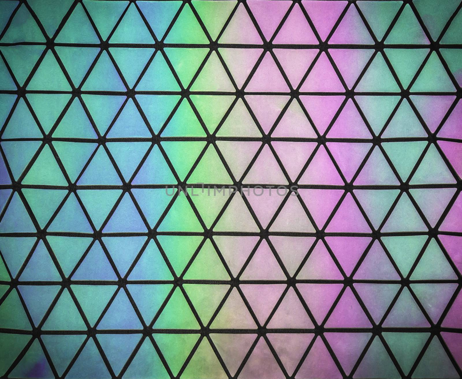 Bright seamless rainbow pattern with iridescent on triangles background
