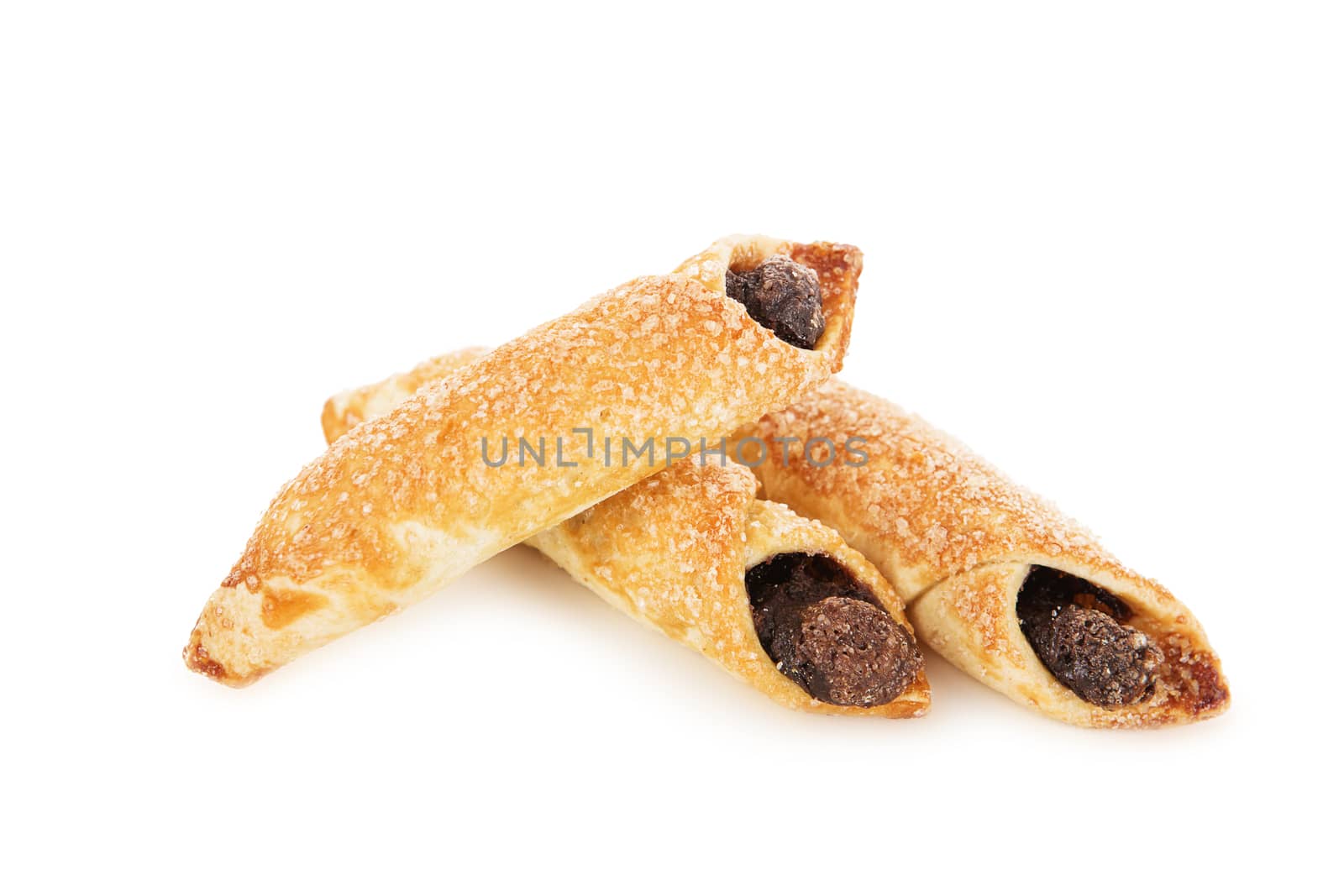 Sweet cookies with Chocolate cream isolated on white background