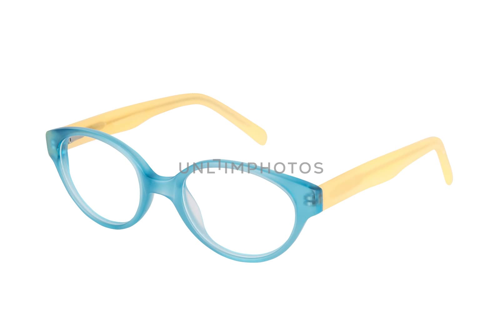 Pair of glasses on perfect white background