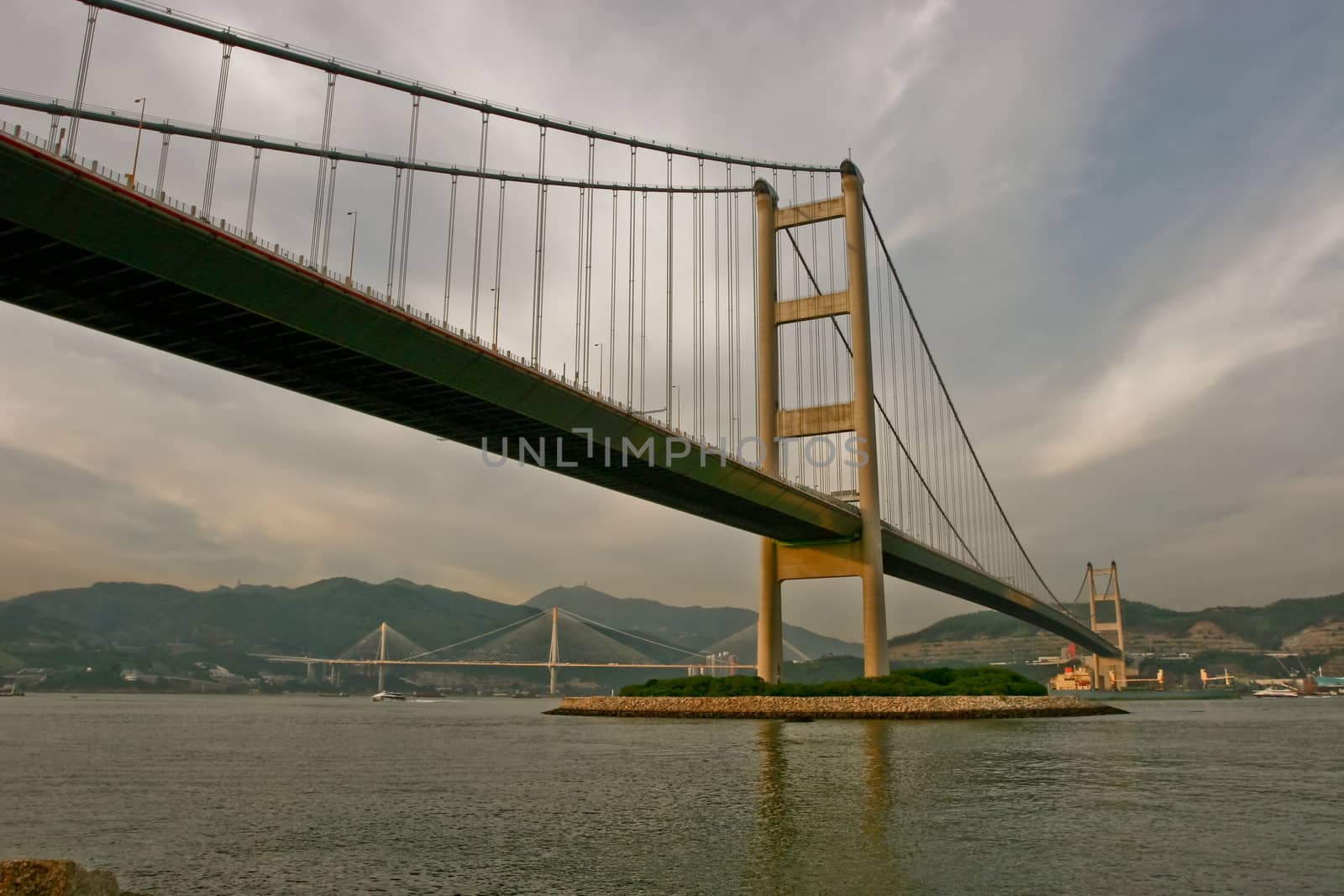 Tsing Ma Bridge in Hong Kong, China