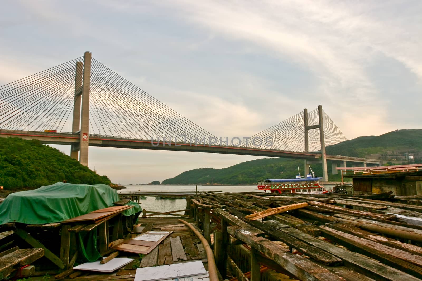 Tsing Ma Bridge in Hong Kong, China