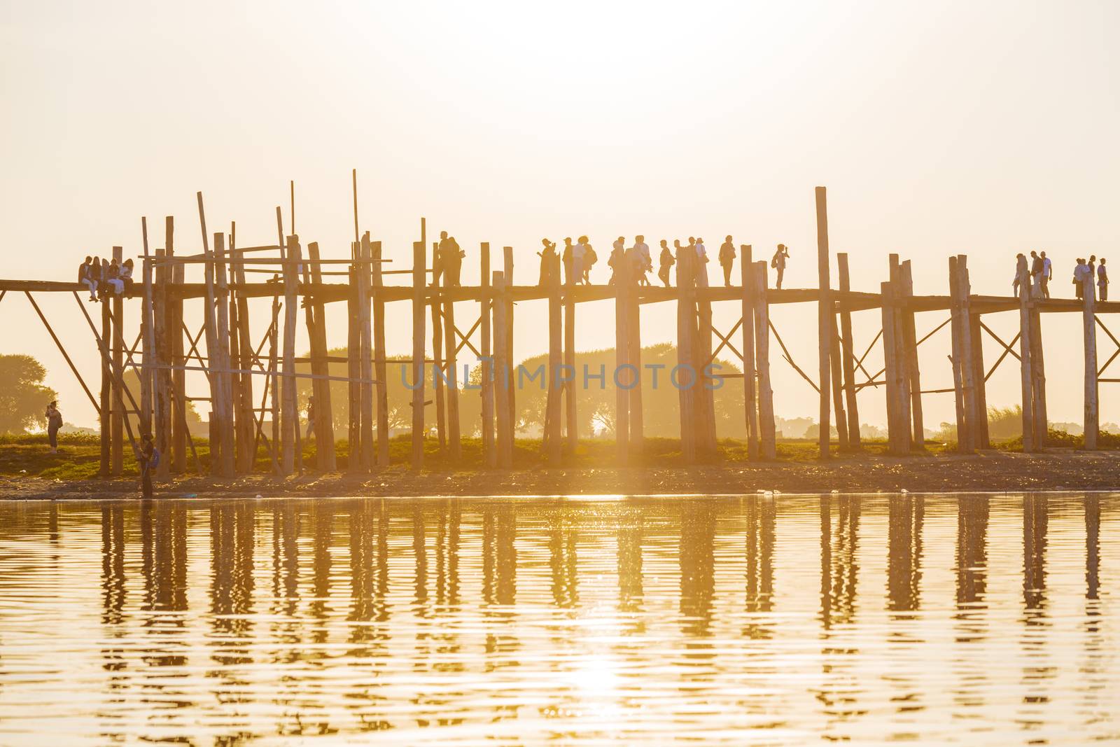 U bein bridge sunset by cozyta