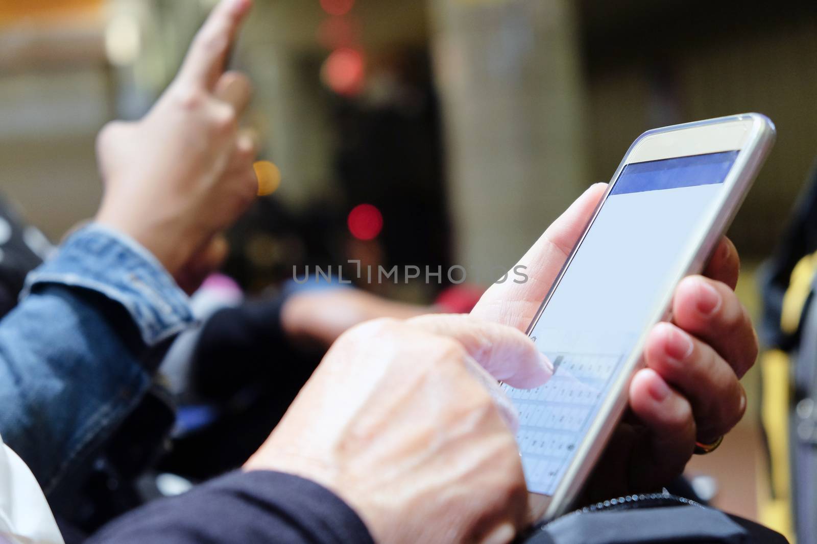 close up of Group of people using mobile devices
