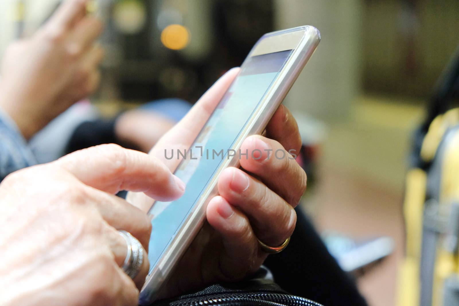 close up of Group of people using mobile devices
