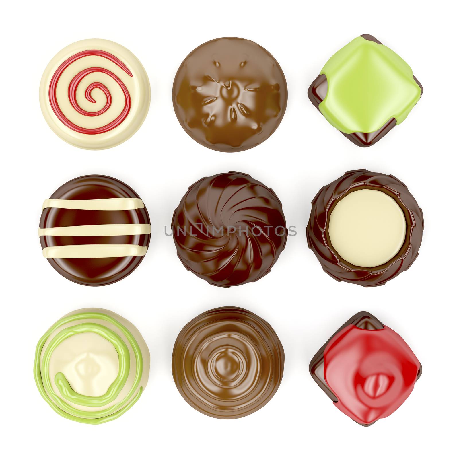 Selection of chocolate candies by magraphics