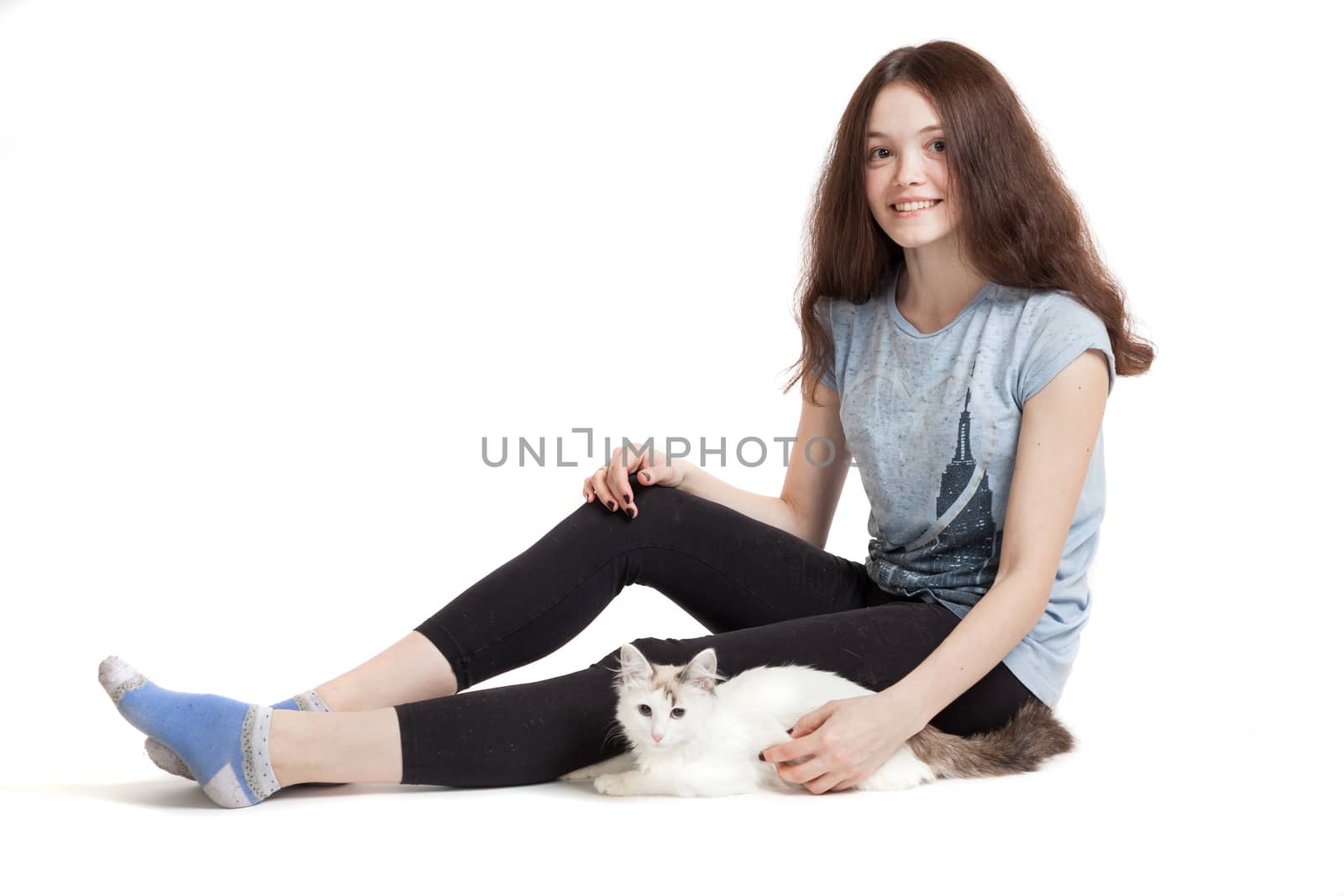 girl and cat by sveter