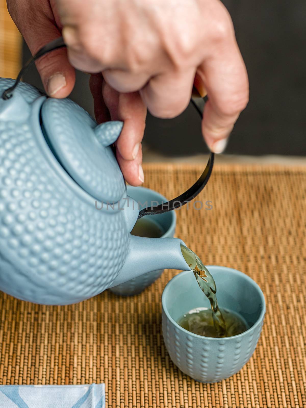 Japanese tea ceremony uses leaf tea, primarily sencha.