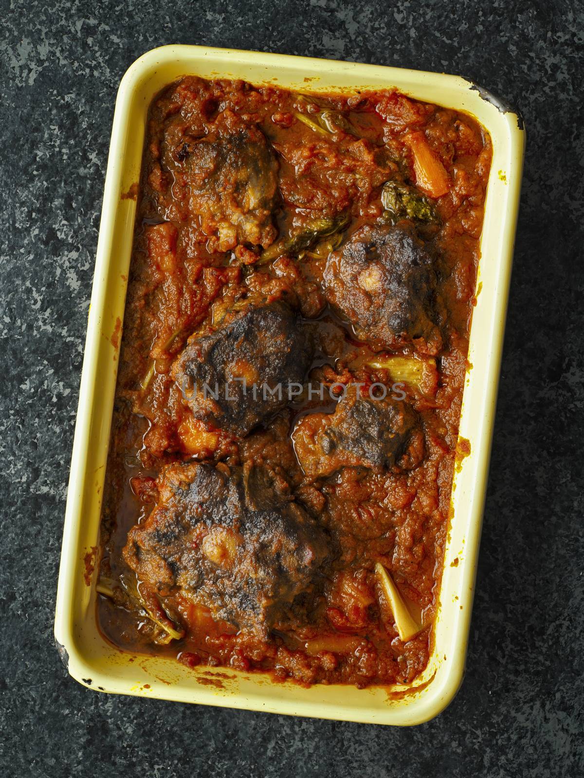 close up of rustic italian oxtail stew