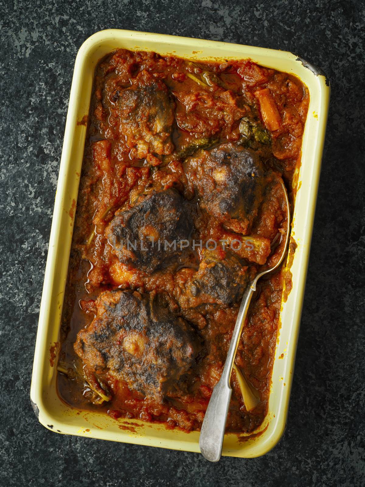 close up of rustic italian oxtail stew