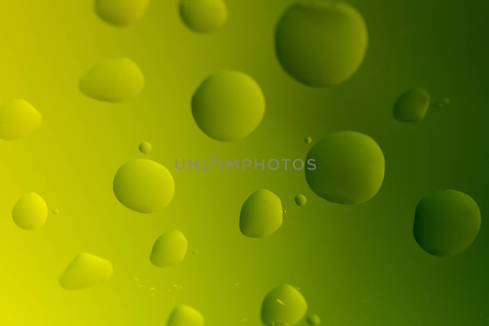 Abstract Background with Oil Drops on Yellow - Green by gstalker