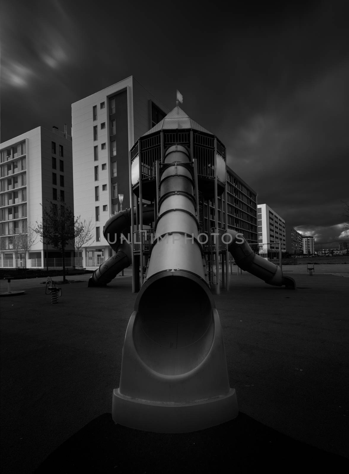 Empite slides in the park, empty city by aruizhu