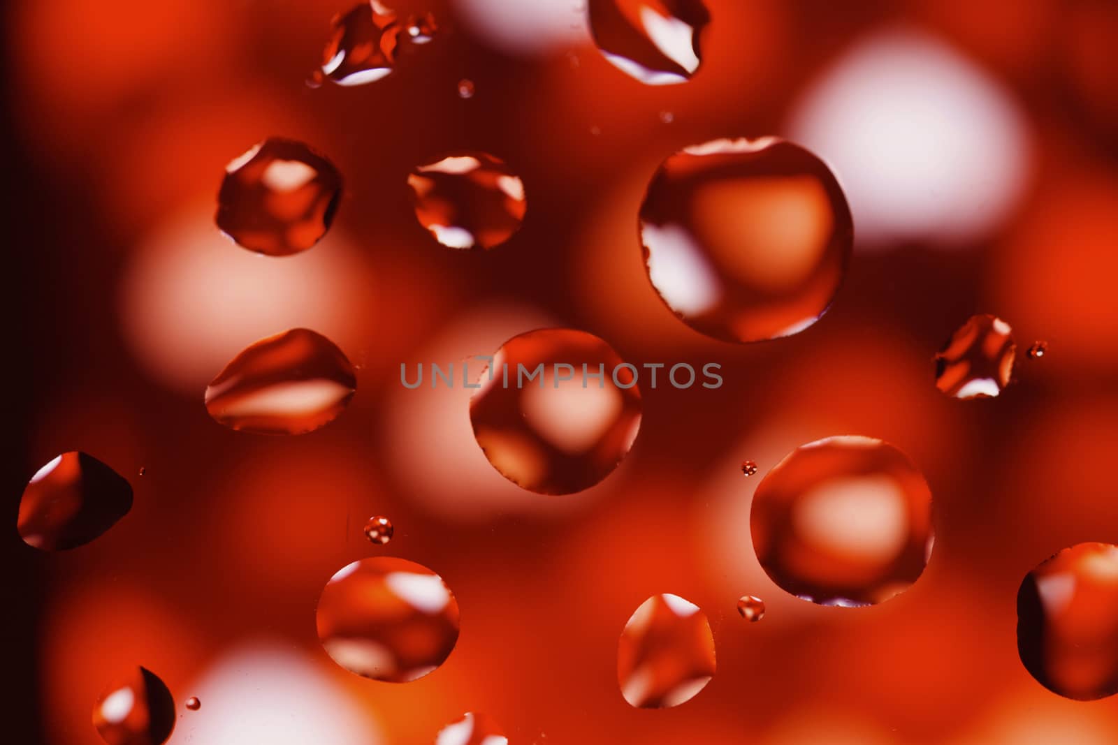 Abstract Background with Oil Drops on Red by gstalker