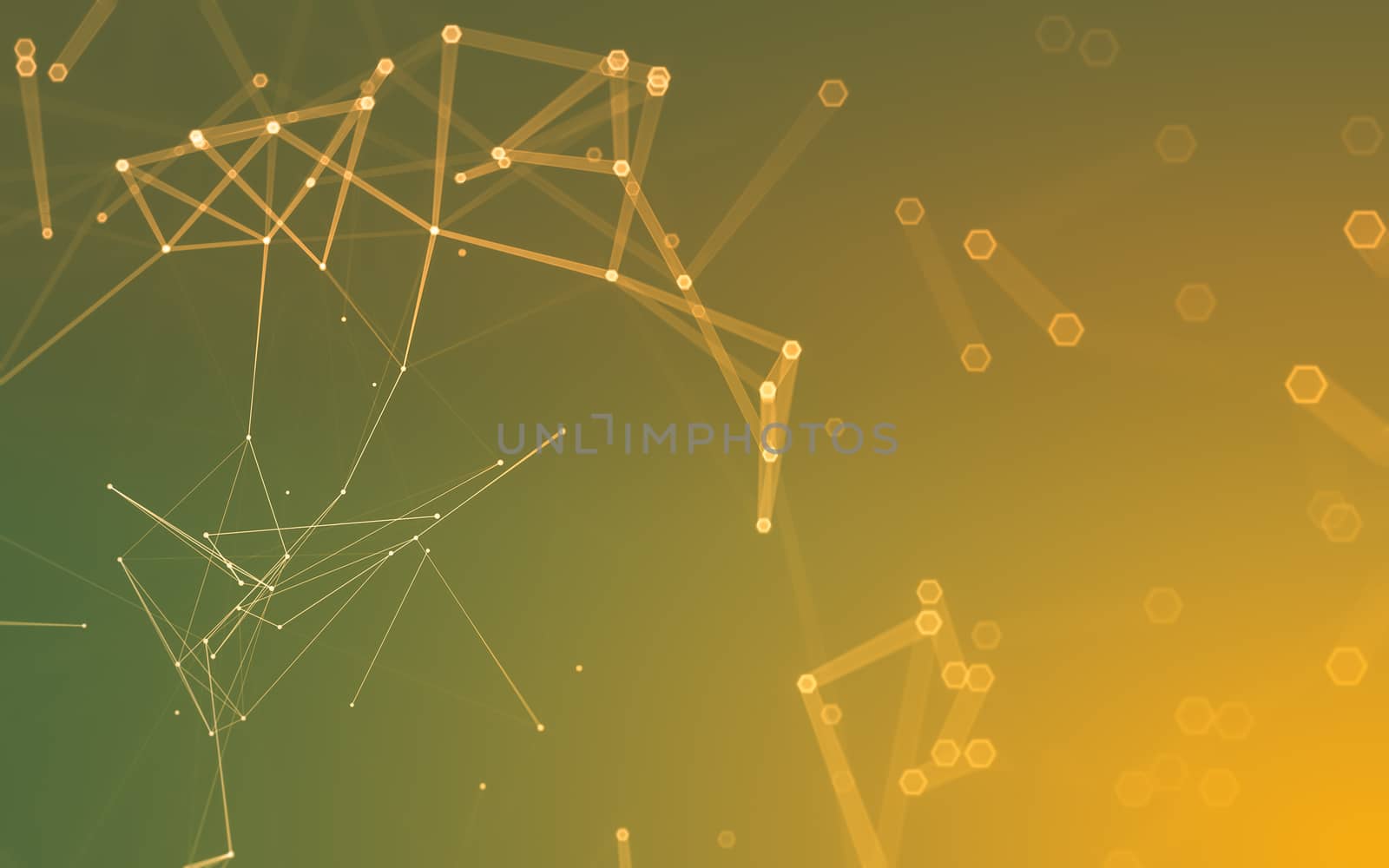 Abstract polygonal space low poly dark background with connecting dots and lines. Connection structure. 3d rendering