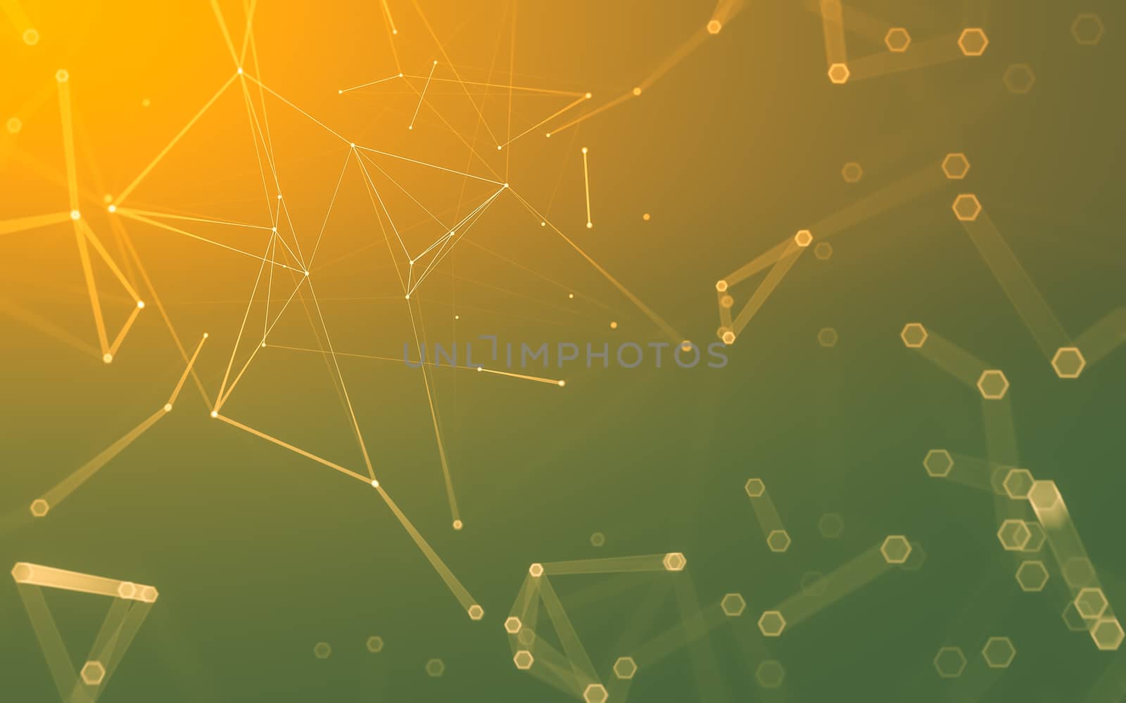 Abstract polygonal space low poly dark background with connecting dots and lines. Connection structure. 3d rendering