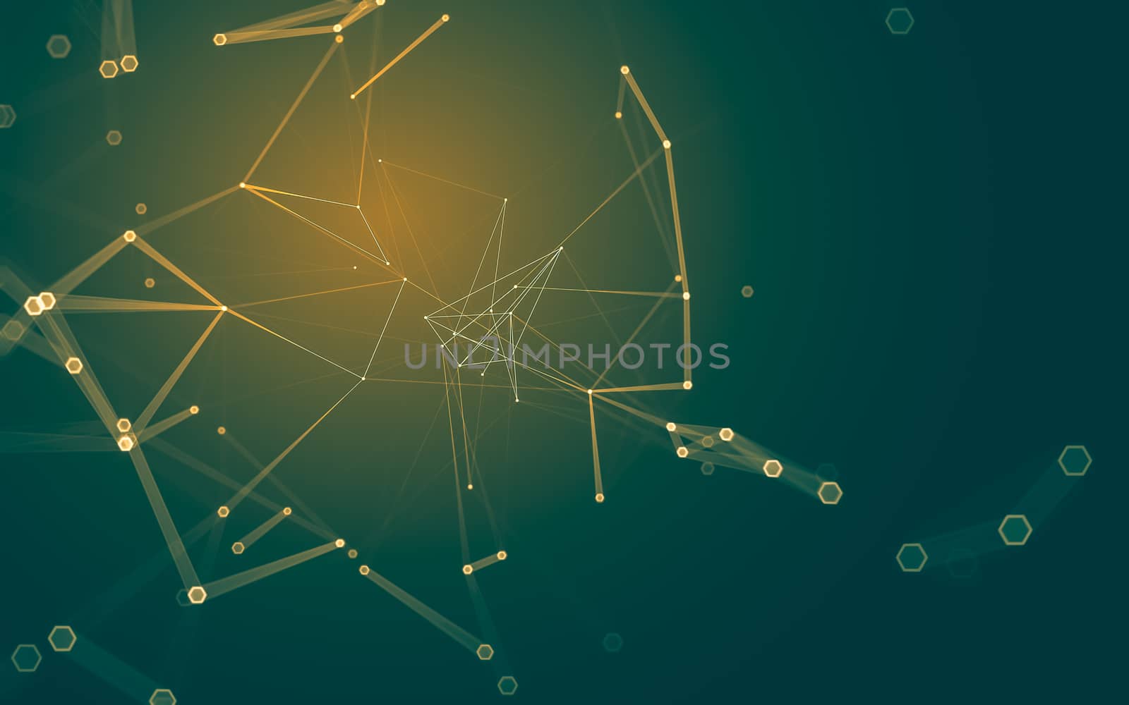 Abstract polygonal space low poly dark background with connecting dots and lines. Connection structure. 3d rendering