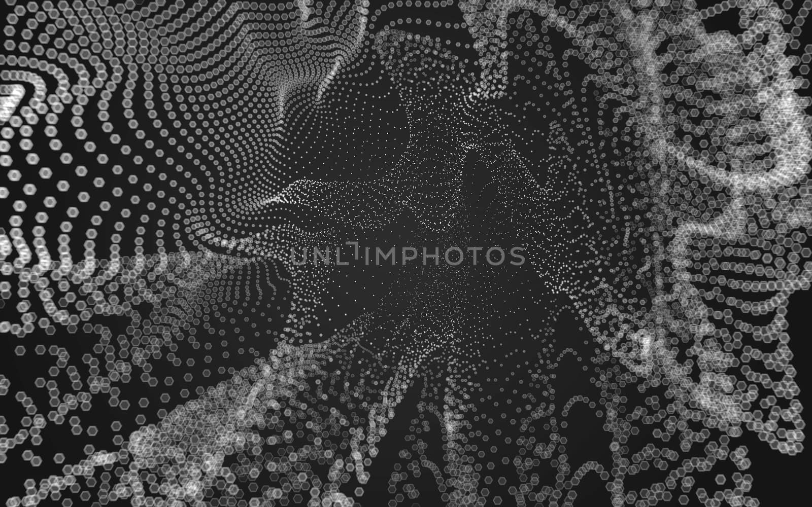 Abstract polygonal space low poly dark background with connecting dots and lines. Connection structure. 3d rendering