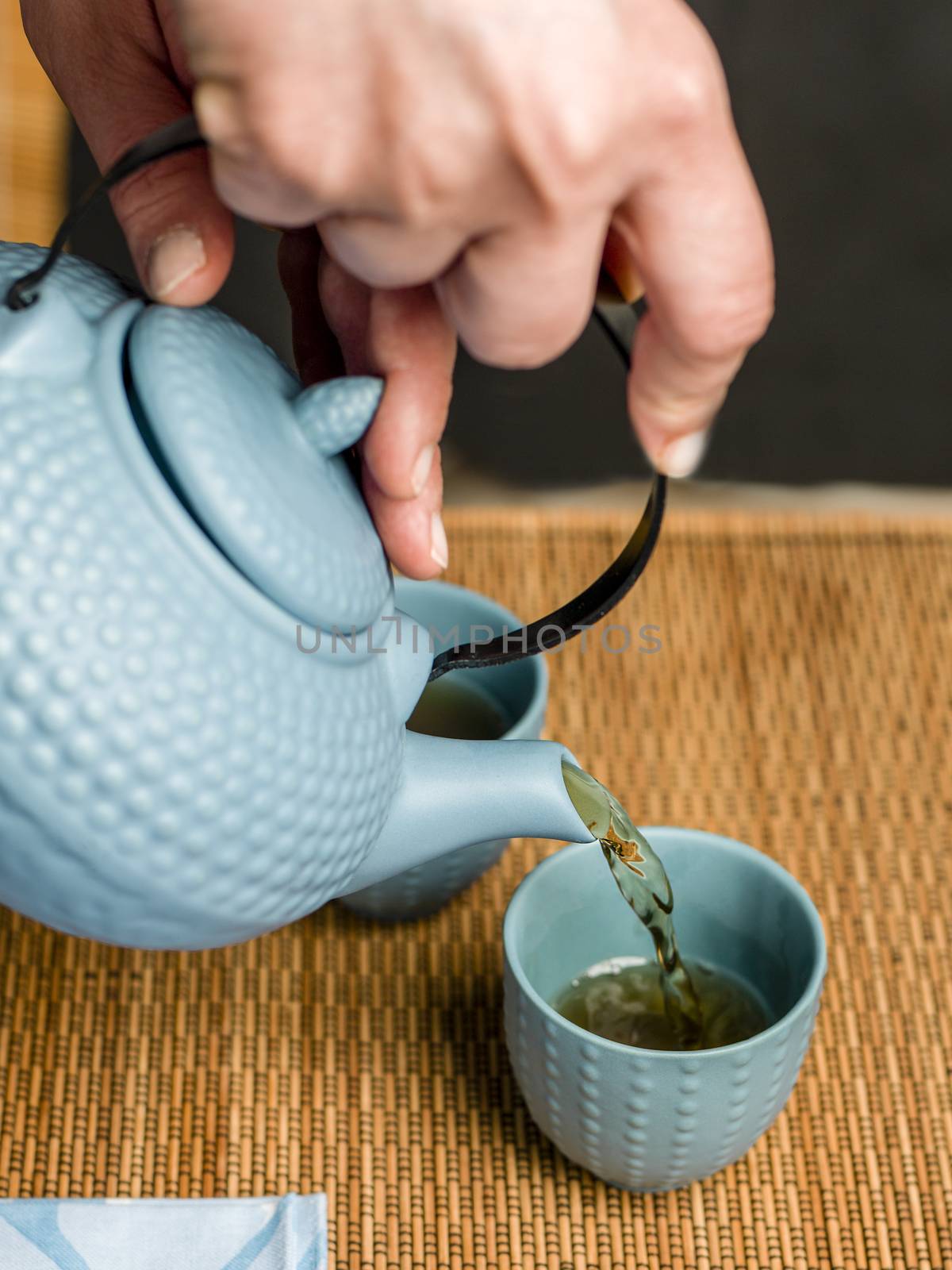 Japanese tea ceremony uses leaf tea, primarily sencha.