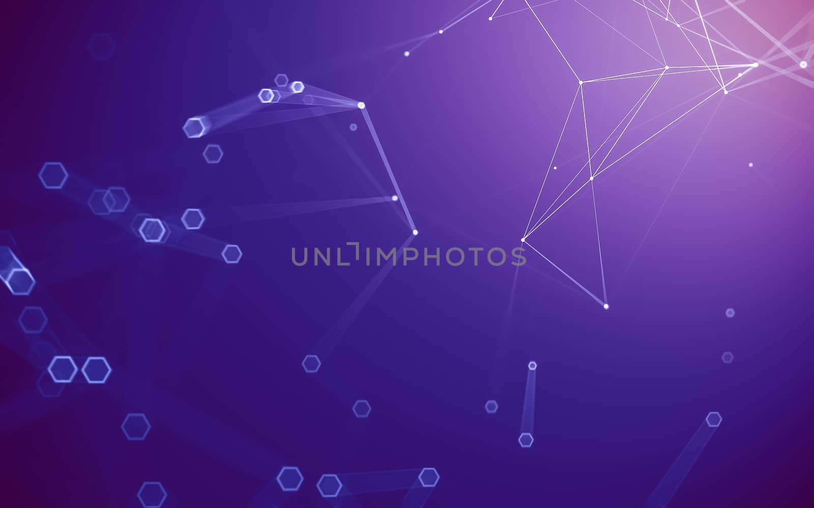 Abstract polygonal space low poly dark background with connecting dots and lines. Connection structure. 3d rendering