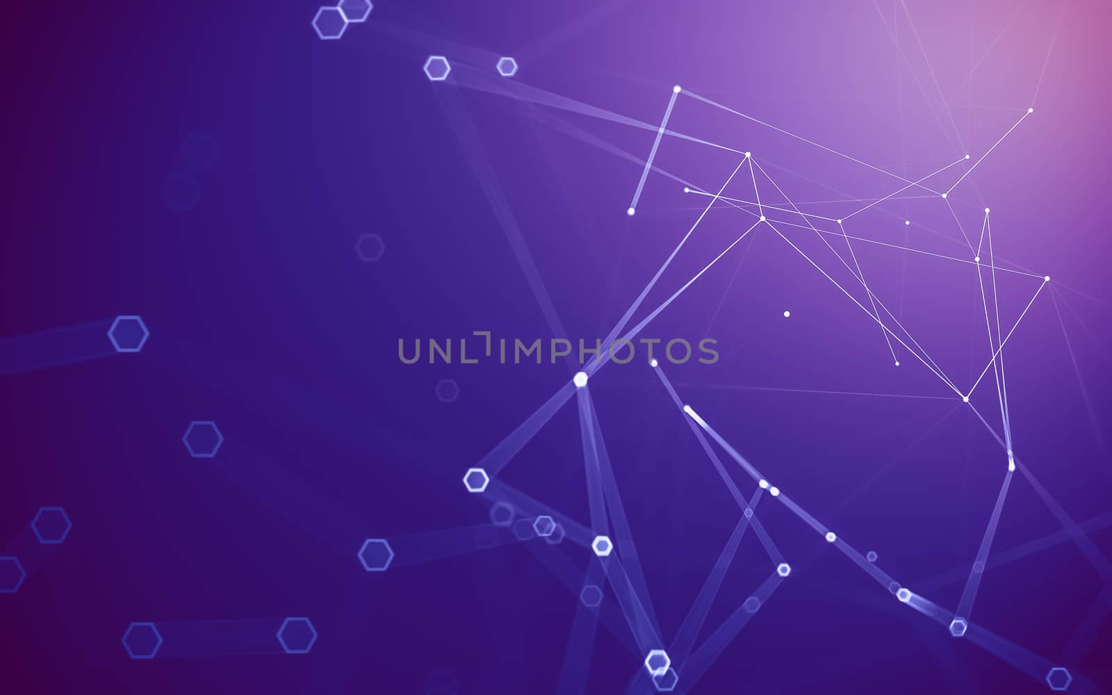 Abstract polygonal space low poly dark background with connecting dots and lines. Connection structure. 3d rendering