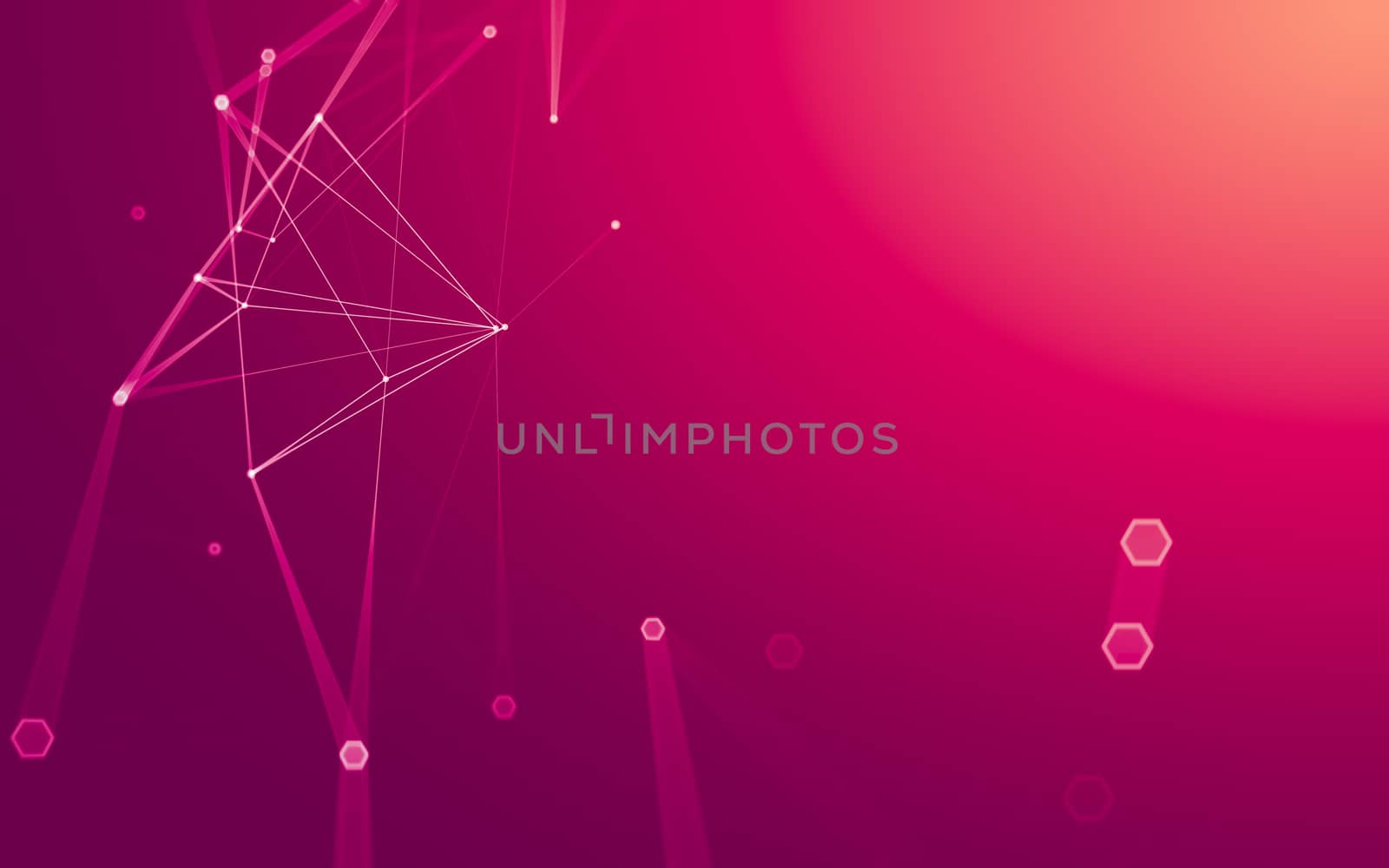 Abstract polygonal space low poly dark background with connecting dots and lines. Connection structure. 3d rendering