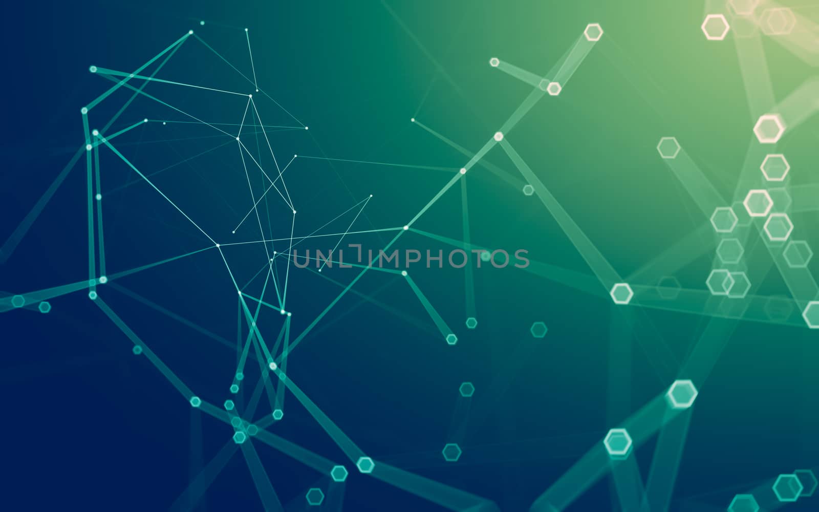 Abstract polygonal space low poly dark background with connecting dots and lines. Connection structure. 3d rendering