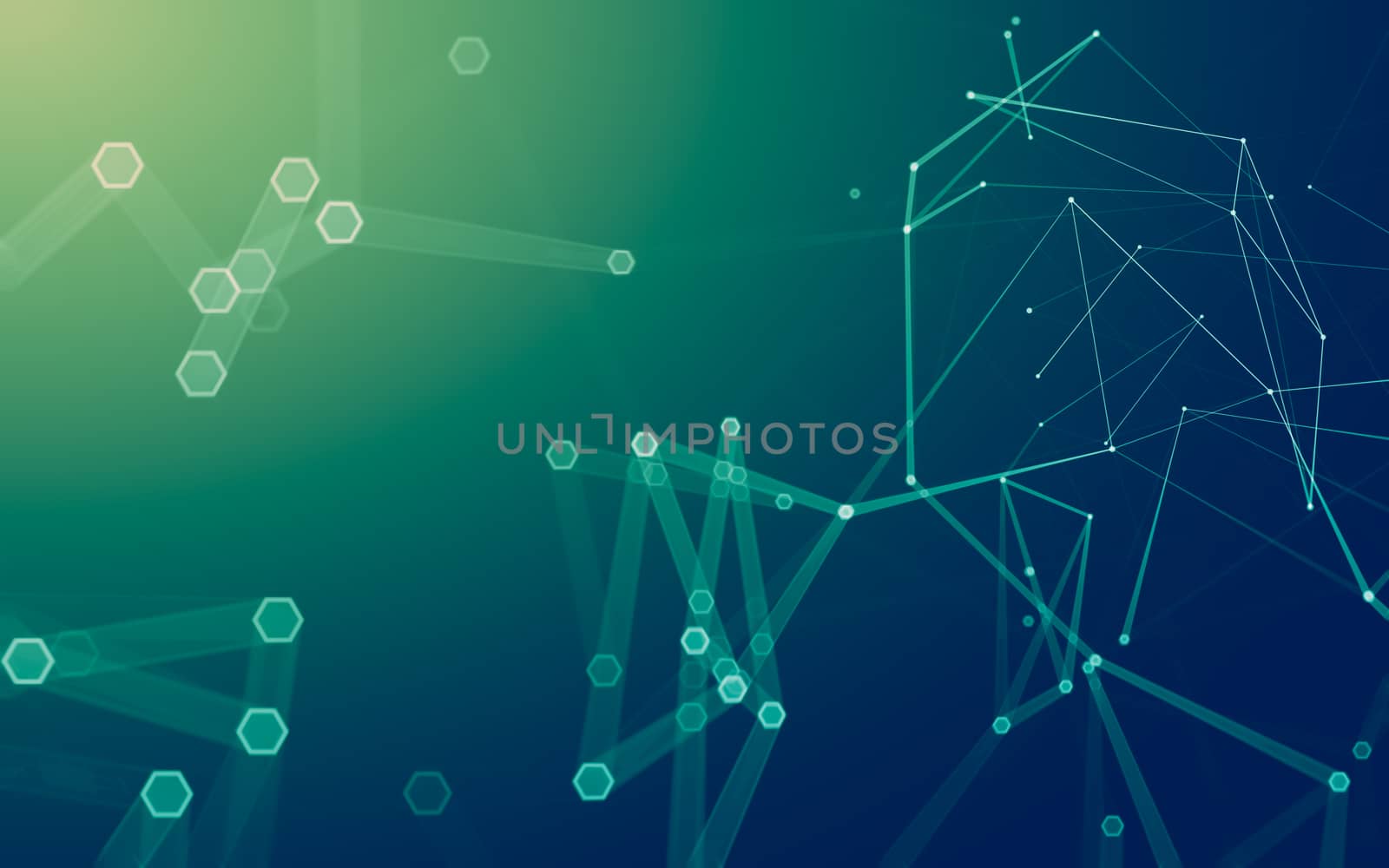 Abstract polygonal space low poly dark background with connecting dots and lines. Connection structure. 3d rendering