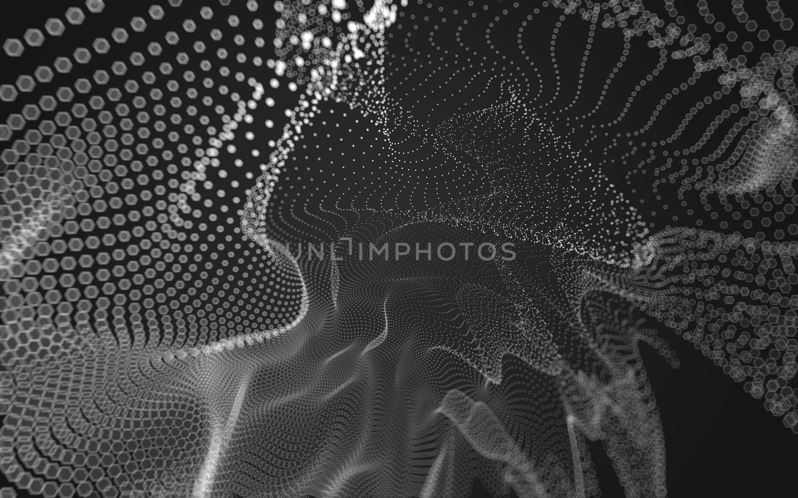 Abstract polygonal space low poly dark background with connecting dots and lines. Connection structure. 3d rendering