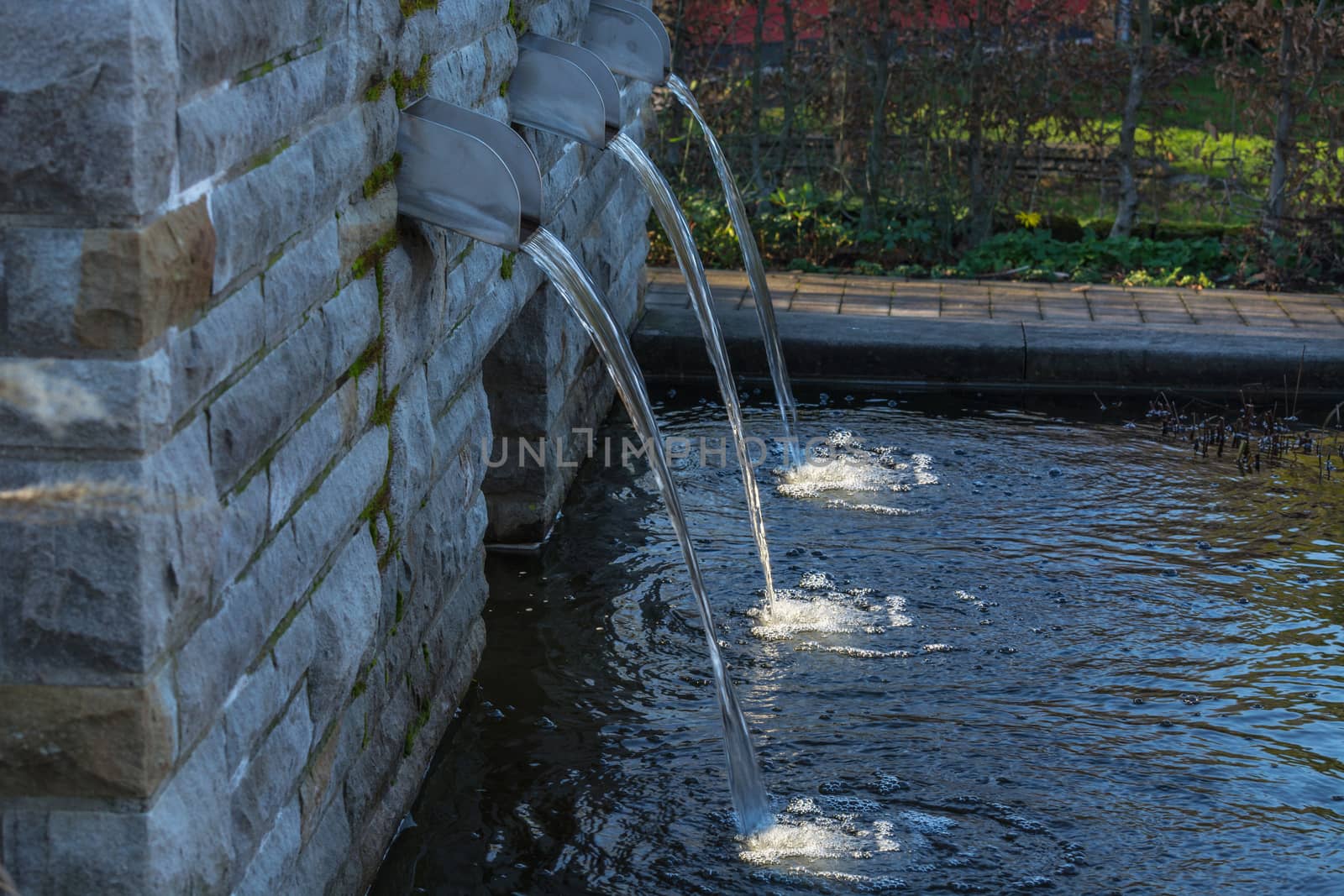 Water supply for a garden pond.