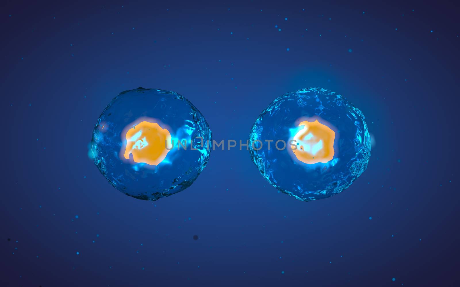 Abstract illustration of cell in mitosis or multiplication by clusterx