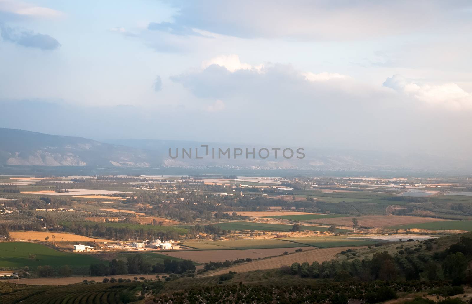 View of the Galilee - cultived fields , Israel .