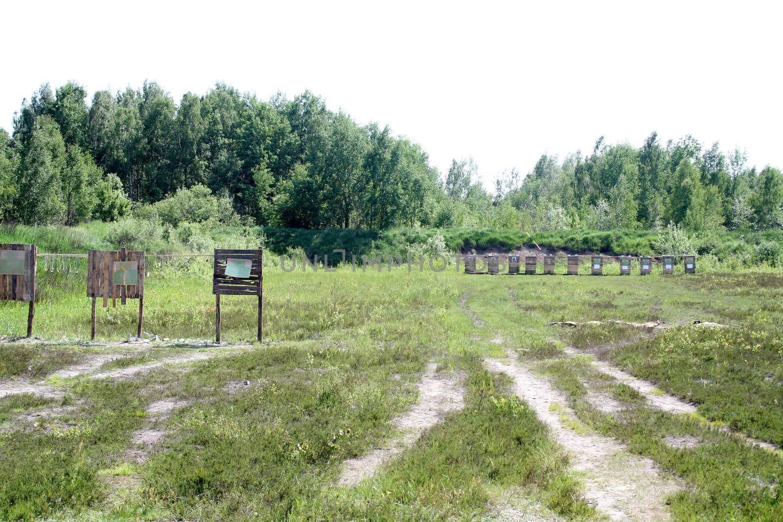 Shooting range with targets on proving ground in Belarus

