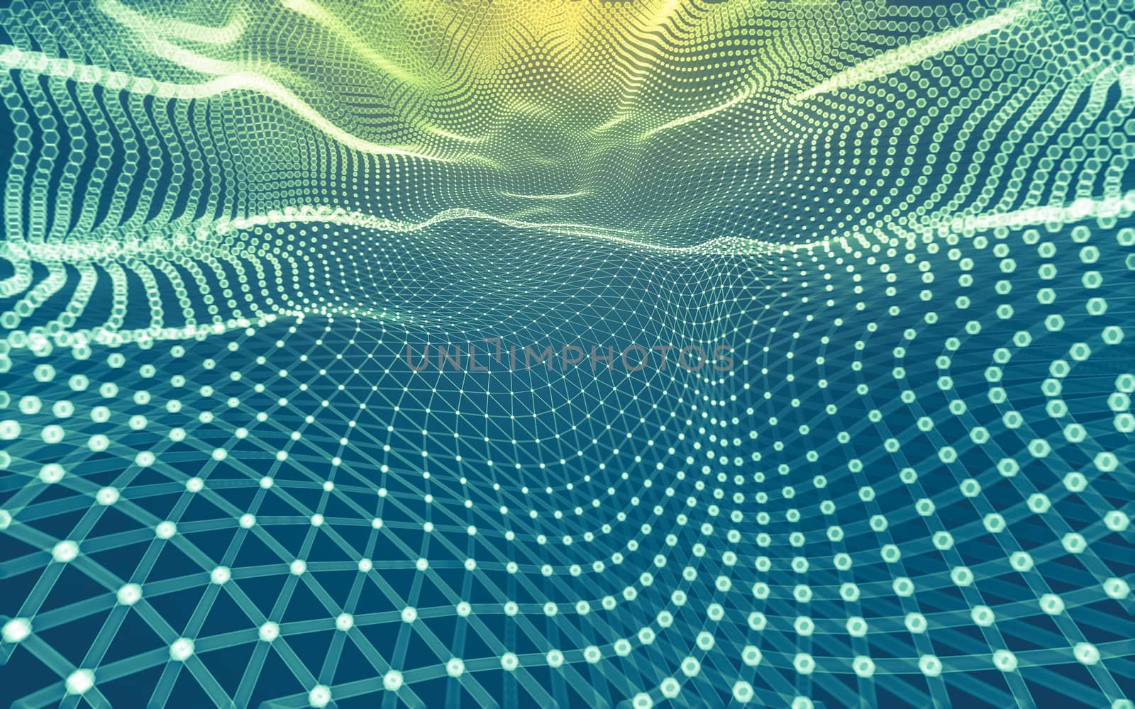 Abstract polygonal space low poly dark background with connecting dots and lines. Connection structure. 3d rendering