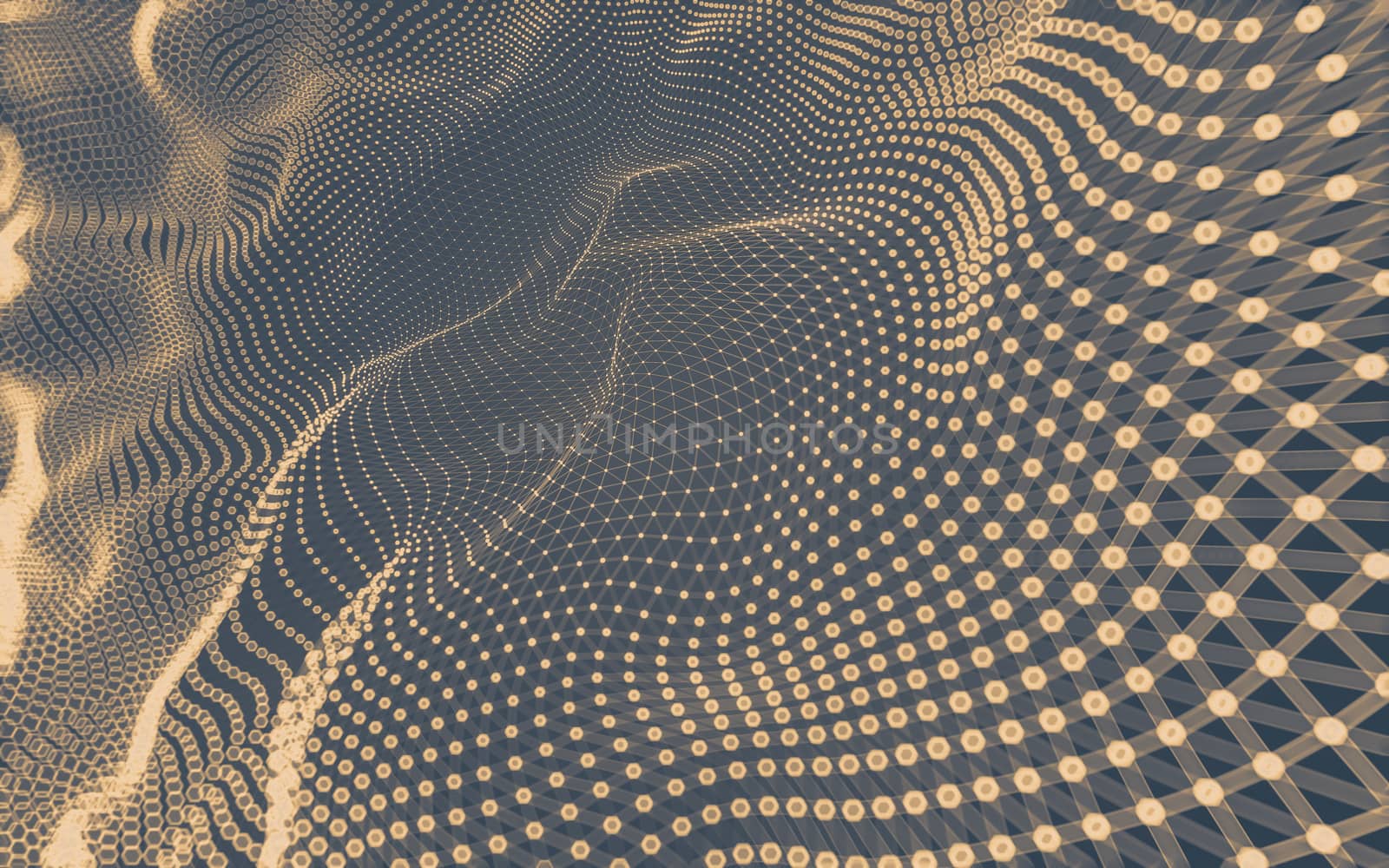 Abstract polygonal space low poly dark background with connecting dots and lines. Connection structure. 3d rendering