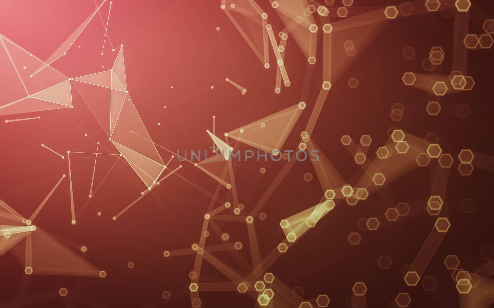 Abstract polygonal space low poly dark background with connecting dots and lines. Connection structure. 3d rendering