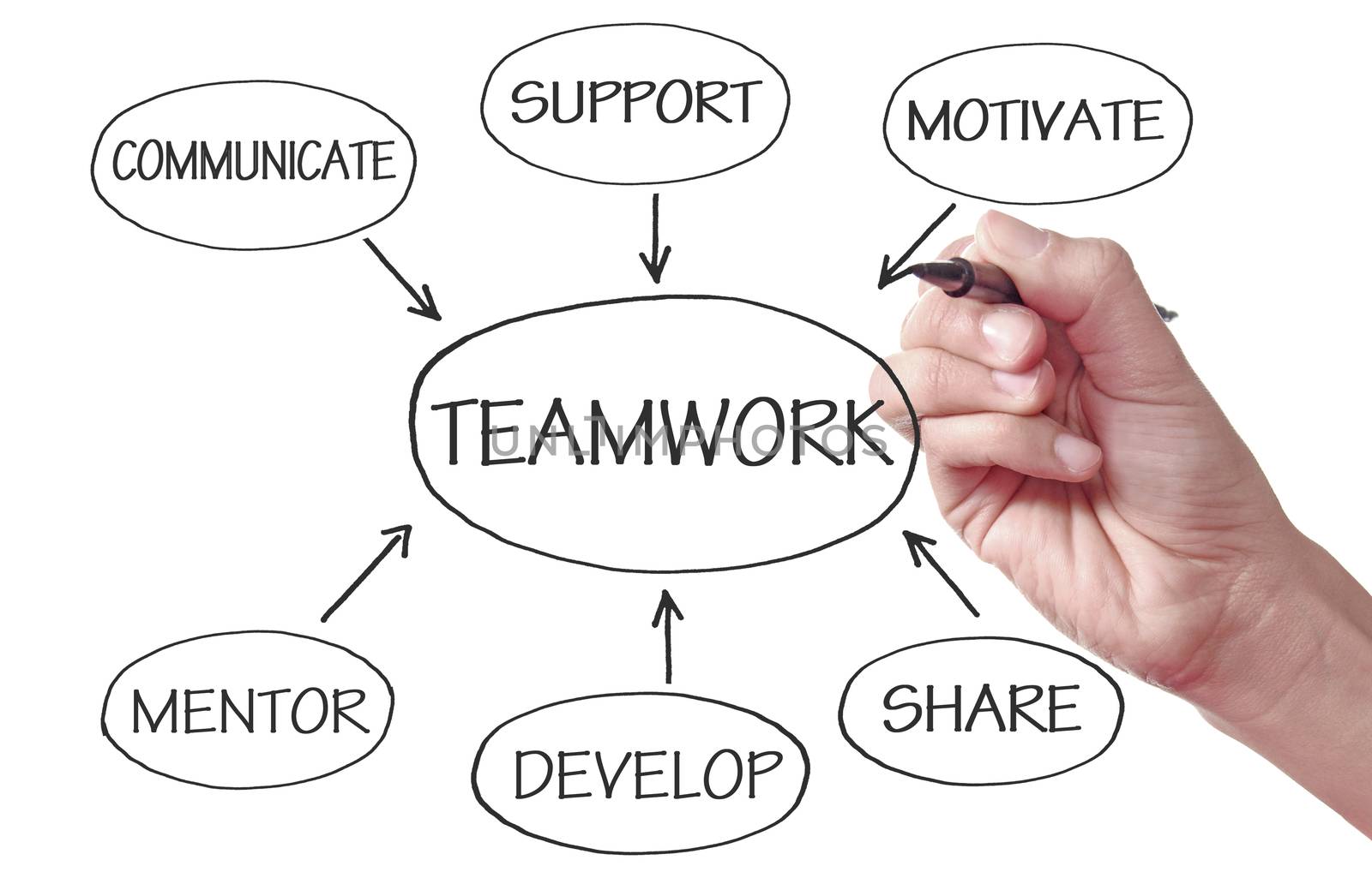 Team work flow chart diagram by unikpix