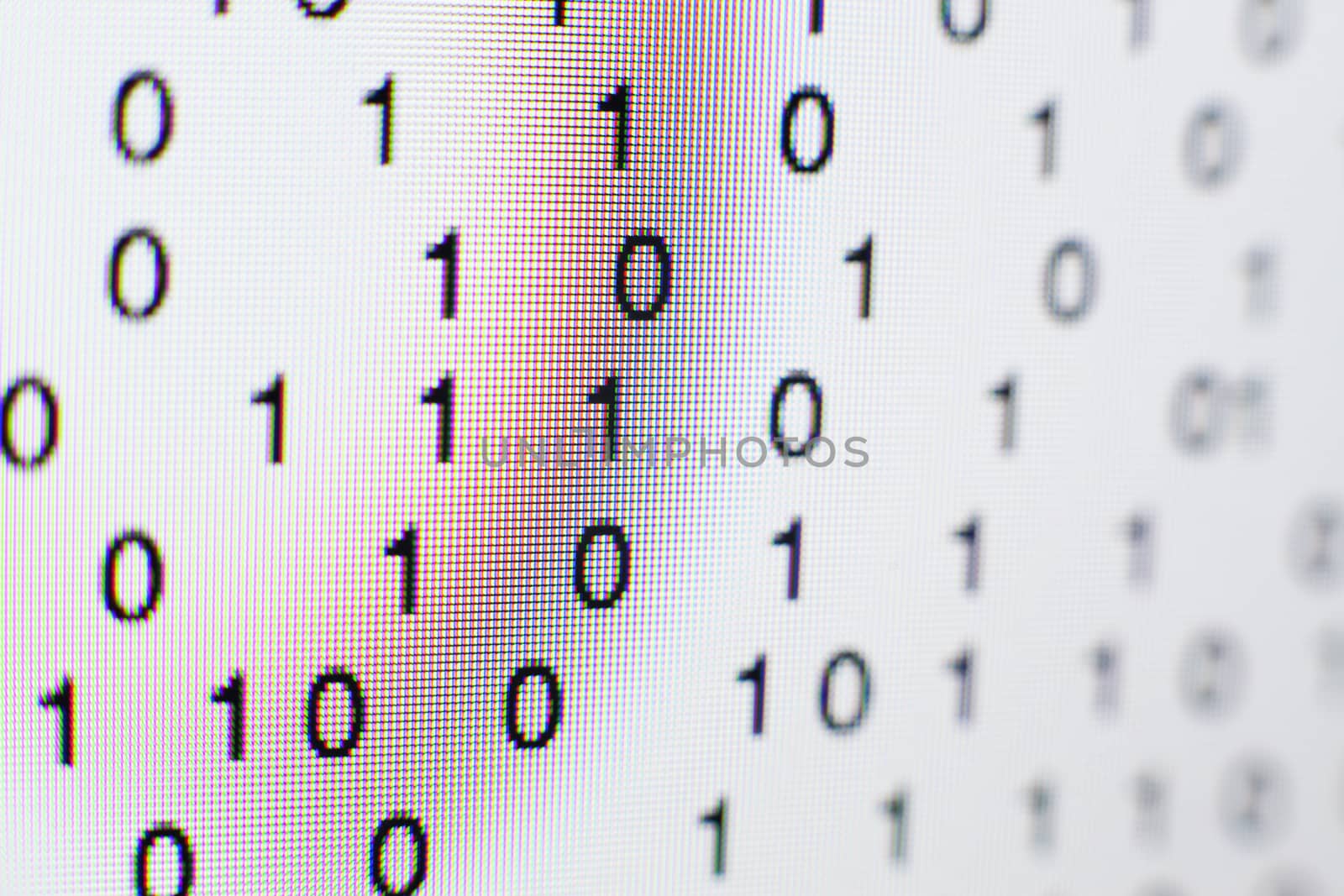 Binary code on a computer screen