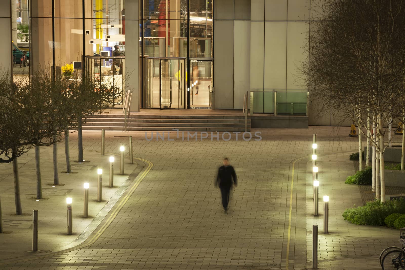 Commuter leaving the office by conceptualmotion