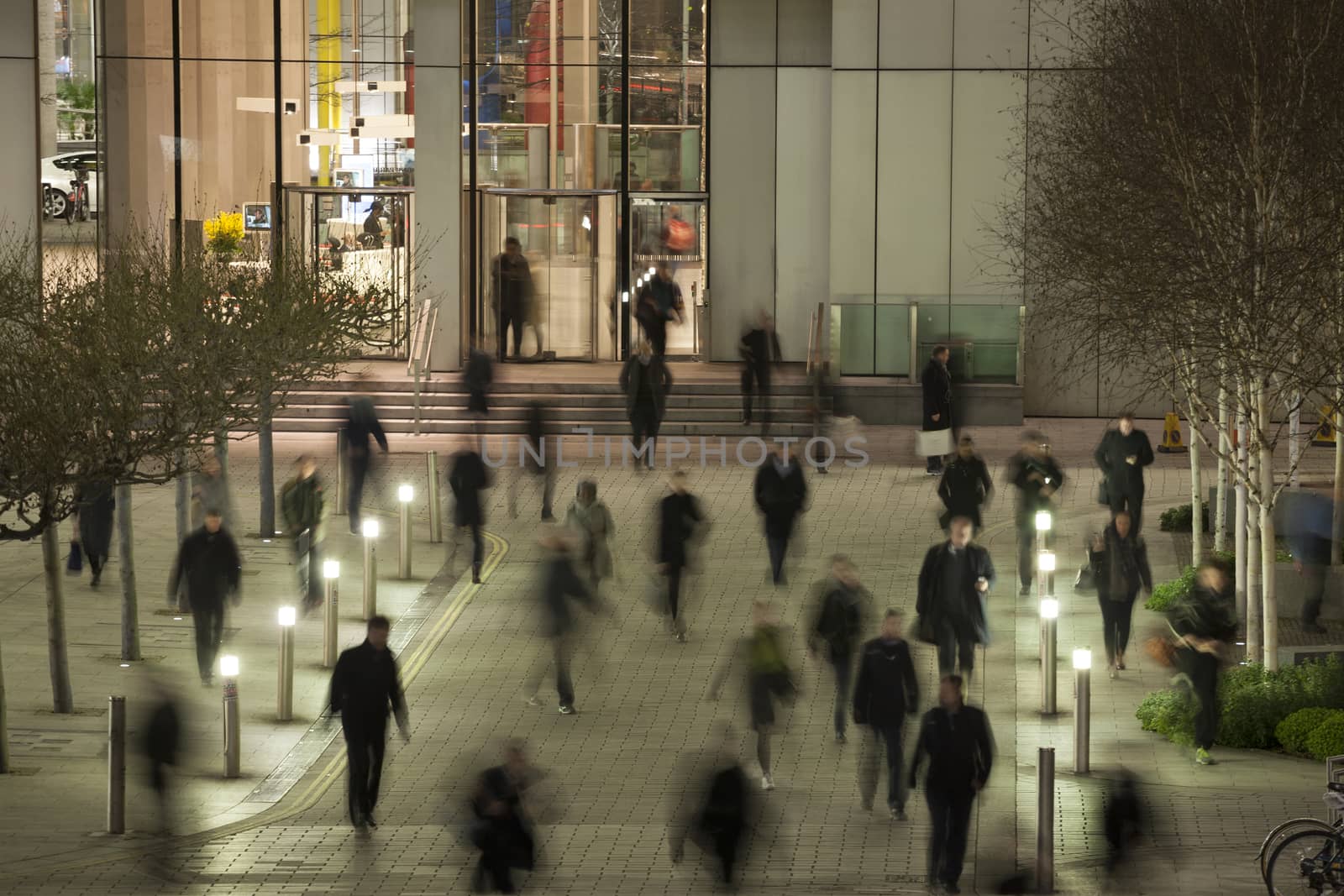 Commuters leaving the office