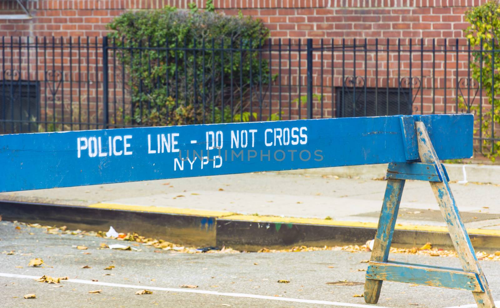 Police line barrier in New York