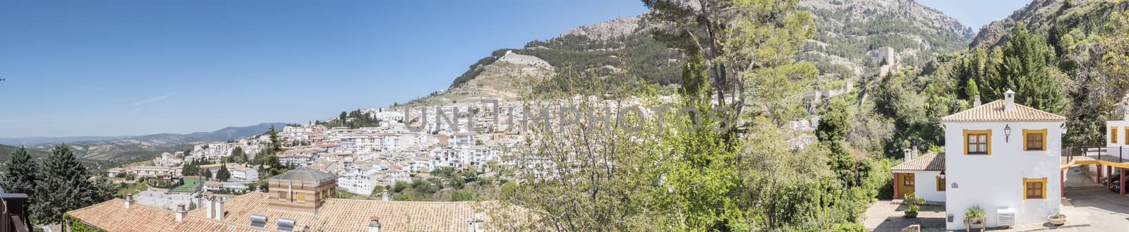 Panoramic view of Cazorla village, in the Sierra de Cazorla, Segura and the Villas (Biosphere Reserve), Jaen, Spain
